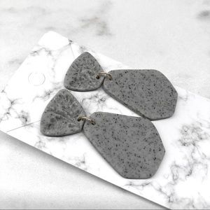 Granite Gray Floral Embossed Earrings